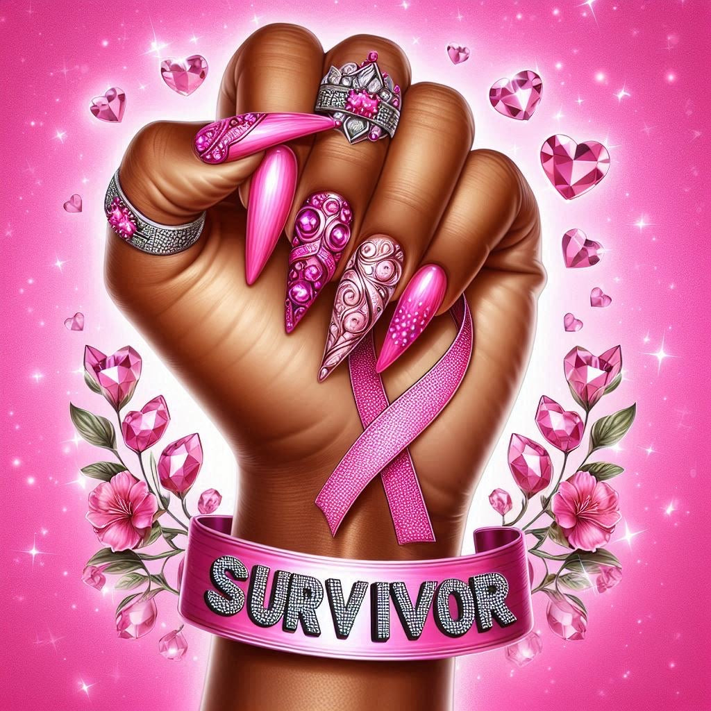 pink breast cancer nails tee shirt