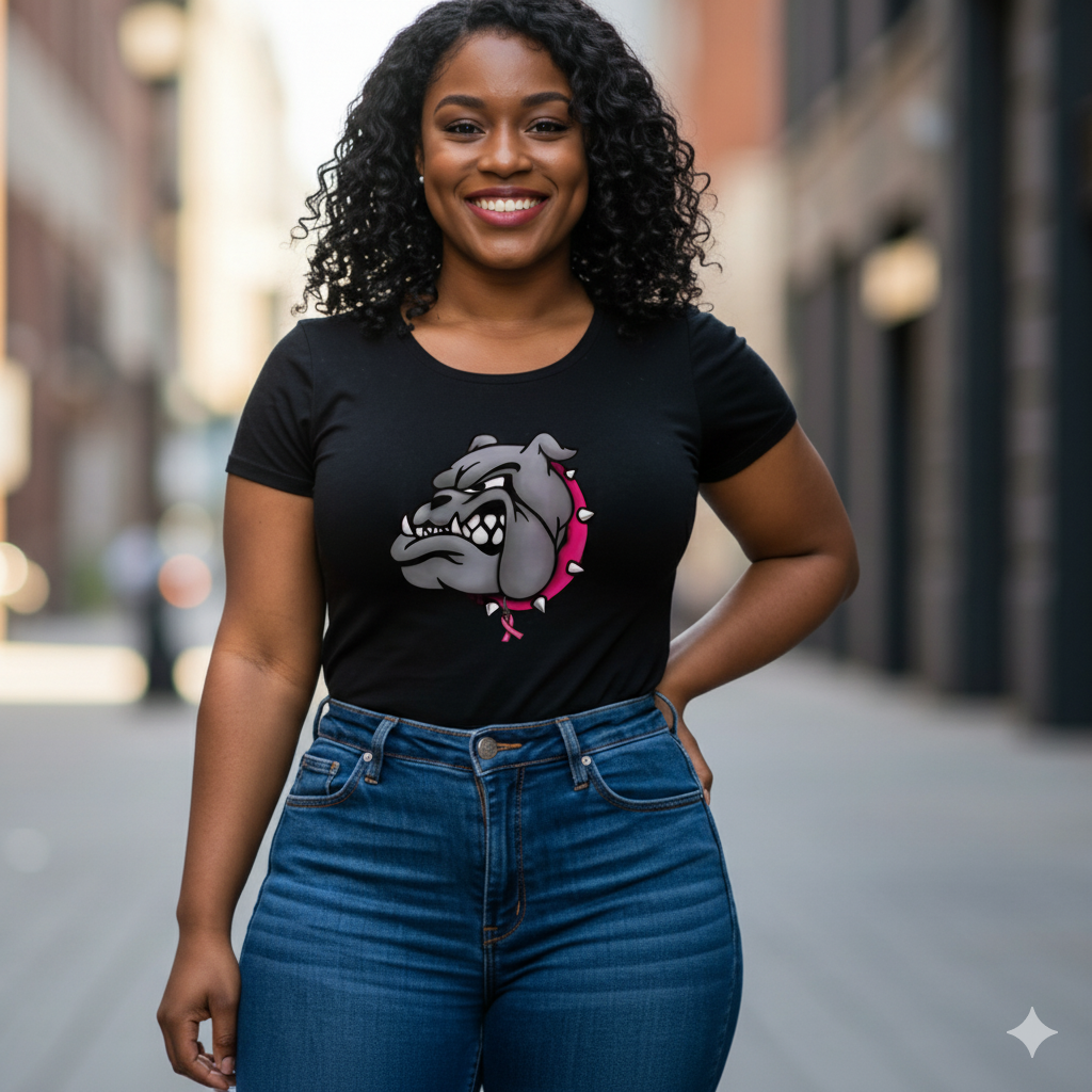 georgia bull dawgs breast cancer tee shirt