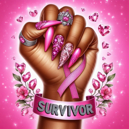 pink breast cancer nails tee shirt